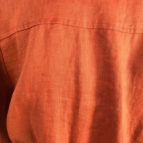 🚫SOLD🚫 Burnt Orange Linen Cropped 3/4 Sleeve - Picture 10 of 16